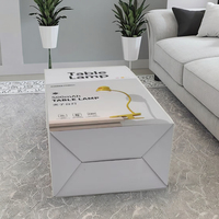 Boîte cadeau personnalisée en carton blanc mat avec impression, boîte à boucle pour lampe de table