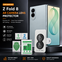 Protection d'objectif d'appareil photo en verre trempé 9H AR pour Samsung Z Flip8 Fold8 Fold8 Ultra, kit d'installation sans poussière, vente en gros