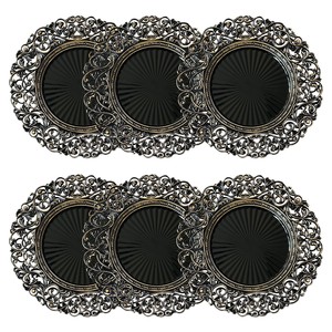Assiettes de présentation rondes de luxe de 13 pouces, dorées, argentées, noires, pour mariage, fête, décoration de table - Product Image 4