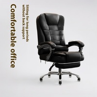 Chaise de bureau ergonomique en cuir PU avec repose-pieds, chaise de jeu pivotante pour longues heures de streaming en direct