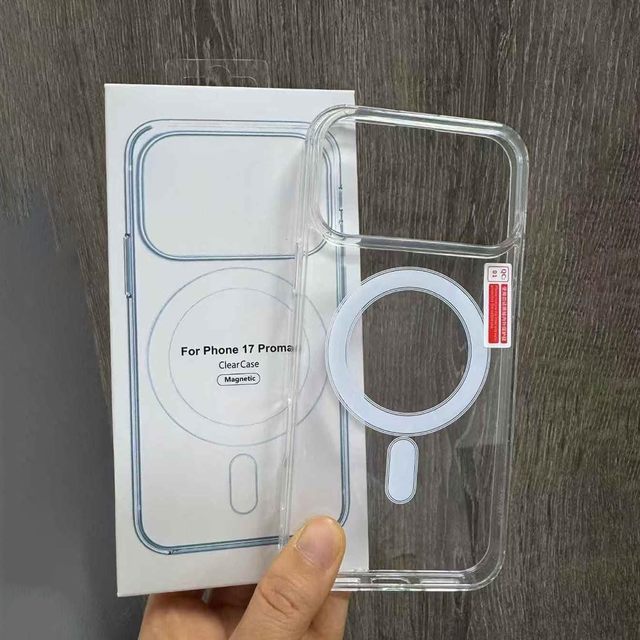 Crystal Clear Magnetic Case for iPhone 17 Slim Transparent Cover with Magnetic Ring Wireless Charging Compatible Protective Case