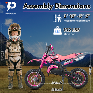 Moto tout-terrain <span class=keywords><strong>rose</strong></span> 49cc pour filles, entrepôt USA, moto tout-terrain à essence Yaztor 2 temps, démarrage manuel, 25 MPH, sans MOQ - Product Image 2
