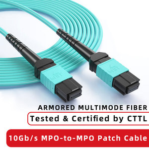 Cable de Fibra Óptica MPO LC de 12 Núcleos OM4, Tipo Ramificación de Baja Emisión de Humo y Cero Halógenos, Alta Densidad para Centros de Datos, 10G/40G/100Gbps TCP - Product Image 5