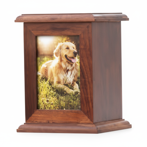 Urnas de cremación de madera hechas a mano de estilo americano de alta calidad para cenizas de gatos y perros Urnas funerarias modernas al por mayor - Product Image 1