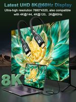 Kabel Video Audio Transfer Data tipe-c, kabel pengisian daya cepat, layar UHD 8K 60hz 20Gbps, USB 3.2 Gen 2 100W 20V 5A, TERBARU