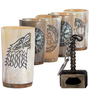 Chope en corne personnalisée OEM avec conception de logo personnalisée disponible, chope à bière en corne naturelle à vendre - Product Image 2