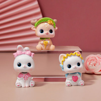 Bobblehead chat poupée mignon dessin animé Animal Miniature modèle résine créatif gâteau voiture décoration