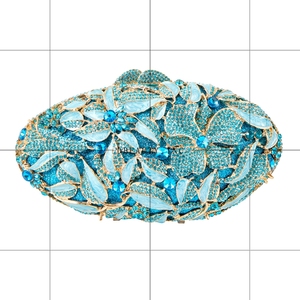 Bolso de mano exquisito con diamantes de imitación florales para mujer, con cadena extraíble, bolso de noche de cristal, bolso brillante para fiesta de cumpleaños - Product Image 1