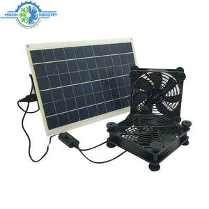 12 Volt BLDC năng lượng mặt trời Blower Fan nhà để xe nhà kính gác mái RV mái DIY năng lượng mặt trời Quạt thông gió với nhiệt - Product Image 1