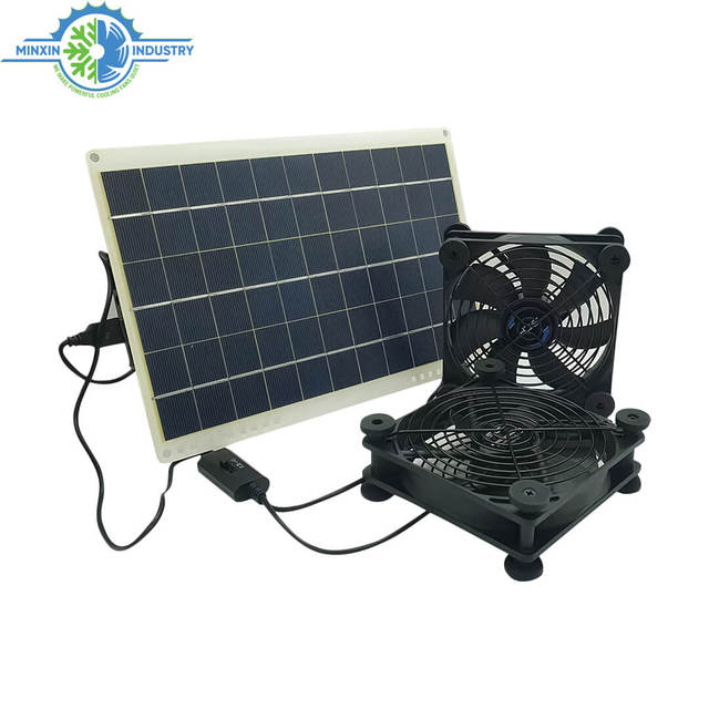 12 Volt BLDC Solar Blower Fan Garage Greenhouse Attic RV Roof DIY Solar Exhaust Fan with Thermostat