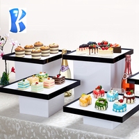 Rhinokey — buffet en acrylique blanc, support de présentation pour fête en plein air, restaurant d'hôtel de bonne qualité