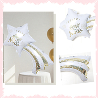 Ballons gonflables décoratifs de grande taille, motif météore multicolore, forme 89*47 cm, ballon de fête pour le Nouvel An, Feliz Ano Nuevo