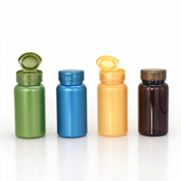 Emballage pour compléments alimentaires, petite bouteille de médicament, capsules d'huile de poisson, bonbons compressés, bouteille en plastique PET de 150 ml avec bouchon à clapet ; Sérigraphie