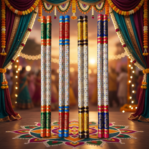 JR MS INDUSTRIES Palos de Madera Coloridos para Baile Dandiya y Entrenamiento de Agilidad en Navratri (Empaquetados) - Product Image 4