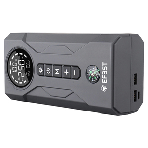 Démarreur de voiture portable E-FAST 10000mAh, batterie externe mobile, <span class=keywords><strong>booster</strong></span> de batterie au lithium 12v avec pompe à air/écran numérique - Product Image 1