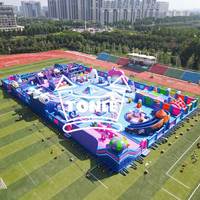 2025 TONLE 233ft Long parc à thème astronaute commercial personnalisé enfants espace parcours d'obstacles jeux de parc gonflables pour la location de fête