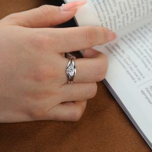 Nuevo Anillo de Compromiso de Lujo para Mujer con Circonita Cúbica, Plata de Ley 925 con Baño de Rodio, para Aniversario o Fiesta - Product Image 5