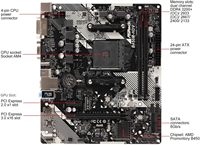 Carte mère AMD B450M-HDV R4.0 ATX pour ordinateur de bureau compatible avec les processeurs Ryzen 2000 5000 prend en charge DDR4 3200 64 Go D-Sub SAT