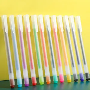 Conjunto de canetas em gel, 12 cores de doces coloridas, canetas em forma de criativo personalizada, canetas de gel em formato de kawaii
