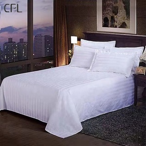La <span class=keywords><strong>biancheria</strong></span> <span class=keywords><strong>da</strong></span> <span class=keywords><strong>letto</strong></span> bianca 100% del cotone dell'<span class=keywords><strong>hotel</strong></span> delle strisce di CFL 3 cm ha montato gli strati nel lenzuolo eccellente dei rifornimenti di ospitalità - Product Image 4