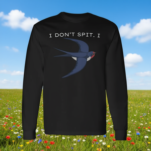 T-shirt a maniche lunghe con stampa 'I Don't Spit I Swallow Bird' per gli amanti degli uccelli - Product Image 2