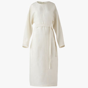 Abito Casual <span class=keywords><strong>da</strong></span> <span class=keywords><strong>Donna</strong></span> di Media Lunghezza <span class=keywords><strong>in</strong></span> <span class=keywords><strong>Lino</strong></span> Nuovo Tessuto a Tinta Unita Autunnale Servizio Personalizzato Traspirante e Antistatico - Product Image 3