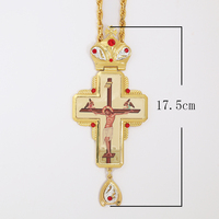Collier d'icônes d'église orthodoxe classique doré évêque européen pasteur jésus UV imprimé poitrine croix mascotte de pâques religieux priant