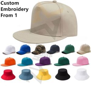 New Fashion High Quality Custom Logo 6 Panel <b>Flat</b> Brim Embroidered Sports Baseball <b>Cap</b> Hats for Womens <b>Mens</b> - Product Image 1