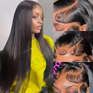 Pelucas sin Pegamento al por Mayor, Cabello Humano 100% para Mujeres Negras, Pelucas de Cabello Humano Natural Baratas con Frente de Encaje HD - Product Image 4