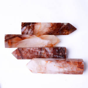 Tour de cristal de quartz de feu naturel en gros, pointe de pierre polie pour la décoration de la maison et des banquets, cadeau idéal pour Noël, la Saint-Valentin - Product Image 2