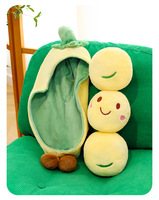 Nouvelle Peluche Créative en Forme de Gousse de Pois avec Rembourrage en Coton PP, Adorable Coussin-Poupée Pois Vert pour Usage Unisexe, Cadeau Personnalisé