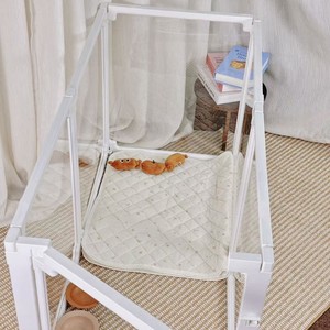 Pagar hewan peliharaan dalam ruangan <span class=keywords><strong>DIY</strong></span> kandang anjing dapat dilepas/dicuci penutup atas bawah tombol penutup pola hewan padat - Product Image 4