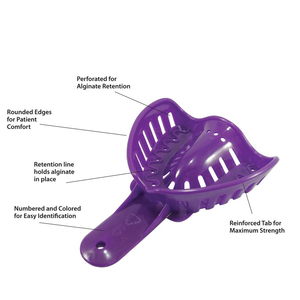 Disposable Autoclavable <b>Plastic</b> Impression <b>Trays</b> Perforated Upper/Lower Mixed Sizes for Adults & Children - Product Image 3
