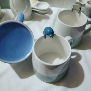 Mug en céramique en forme de stéréo océanique, <span class=keywords><strong>tasse</strong></span> en forme de dauphin, de baleine, de requin, de pingouin, série océanique, mug animal - Product Image 3