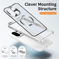 Étui de protection hybride magnétique en métal pour OnePlus 15, coque arrière en PC givrée transparente, antichoc