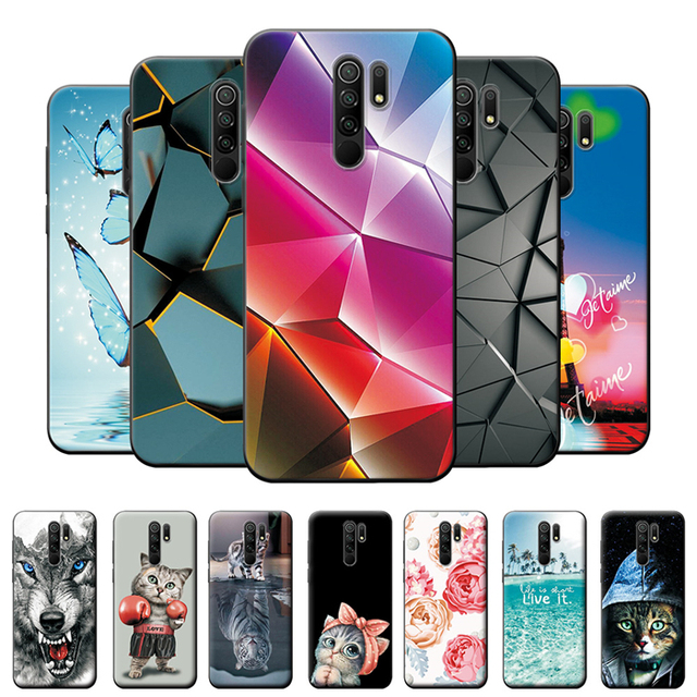 For Xiaomi Redmi 9 Butterfly Cool Fashion Pattern Protective Case Bumper Cute Panda Butterfly Beach Back Cover