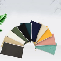 Grosir kanvas kartu kredit kecil dompet uang tipis ritsleting warna murni wanita dompet panjang koin saku tempat kartu uang