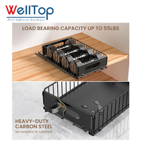 Nouveautés WELLTOP : Organisateur de placard coulissant, tiroirs coulissants, étagères de garde-manger, paniers fixes en fil métallique, étagère en acier au carbone