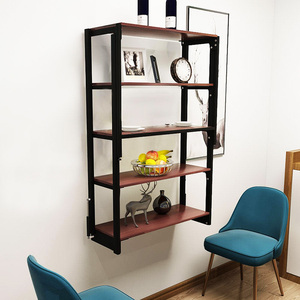 <span class=keywords><strong>Table</strong></span> pliante gain de place 2 en 1, étagère murale, <span class=keywords><strong>table</strong></span> <span class=keywords><strong>convertible</strong></span>, cadre en fer avec ressort à gaz - Product Image 3