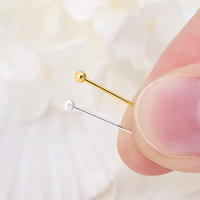 Résultats de bijoux de perles de haute qualité faisant des épingles à tête plaqué or sous vide sans ternissement en acier inoxydable épingles à aiguille à tête sphérique