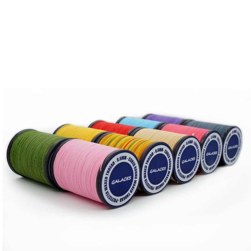 Оптовая продажа, Круглый высокопрочный браслет 0,4 мм с сердечником под заказ, восковая нить для кожаных сумок ручной работы