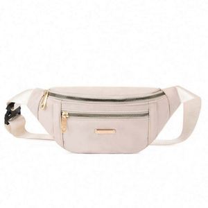 Customized Outdoor Stylish Women <b>Waterproof</b> Bum Bag Running Sport Waist Bag White Crossbody Fanny <b>Pack</b> - Product Image 1