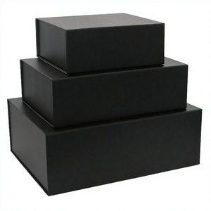 Caja de Regalo Plegable de Cartón Magnético Negro de Lujo con Logotipo Personalizado Impreso en UV y Cierre Magnético - Product Image 4