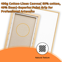 Lot de 3 toiles encadrées 10x20 pouces, ensemble de toiles pré-encadrées |   Mélange coton-lin (400 g/m²), prêt à accueillir les peintures à l'huile et acryliques