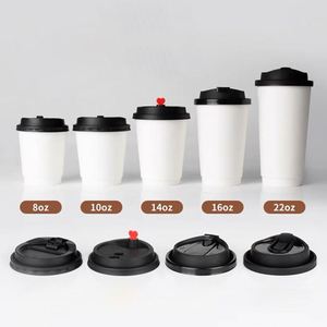 Wholesale Custom <b>Disposable</b> 8oz 12oz 16oz Single Double Wall Take Away Hot Cold Coffee Paper <b>Cup</b> With Lids - Product Image 3