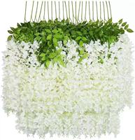 Bunga Wisteria Plastik Buatan Besar 12pcs, Laris Manis, untuk Dekorasi Pernikahan, Langit-langit, Hari Valentine