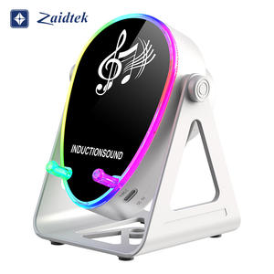 Support <span class=keywords><strong>de</strong></span> téléphone portable rotatif sans fil créatif avec haut-parleur <span class=keywords><strong>de</strong></span> jeu sans fil et lecture par détection, éclairage ambiant RVB coloré - Product Image 6