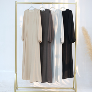 Modest Muslim Long Dress Summer <strong>Style</strong> Round Neck Light Weight Traditional Muslim Clothing Dubai <strong>Abaya</strong> Wholesaler Muslim Dress - Product Image 6