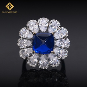 Anillo de Piedra Azul Clásico de Fábrica, Anillo de Compromiso con Gema Azul VVS, Anillo de Regalo - Product Image 1