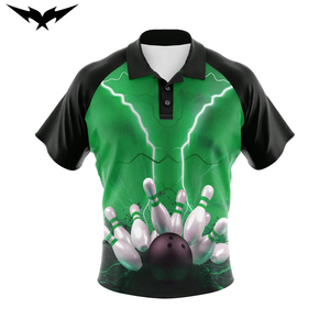 Custom Reversible Printed Unisex <b>Bowling</b> Jerseys <b>Wholesale</b> Sublimation <b>Shirt</b> for Unisex Short Sleeve - Product Image 1